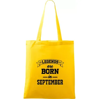 Legends are born in September - Taška bavlněná - 42 x 38 cm ( Žlutá )