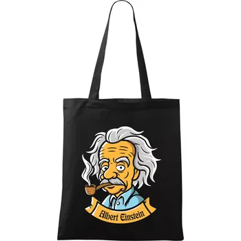 Albert s dýmkou - Taška bavlněná - 42 x 38 cm ( Černá )