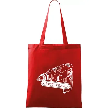 Nákupní taška Jsem kutil - Taška bavlněná - 42 x 38 cm ( Červená )