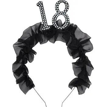 PartyDeco Čelenka ''18'' s volánky a perličkami