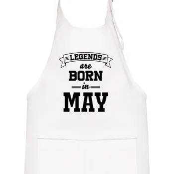 Kuchyňská zástěra Legends are born in May - Dětská zástěra na vaření - Univerzální velikost ( Bílá )