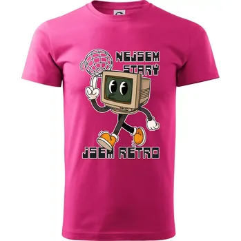 Pánská móda Nejsem starý, jsem retro - Klasické pánské triko vyšší gramáže - 2XL ( Purpurová )