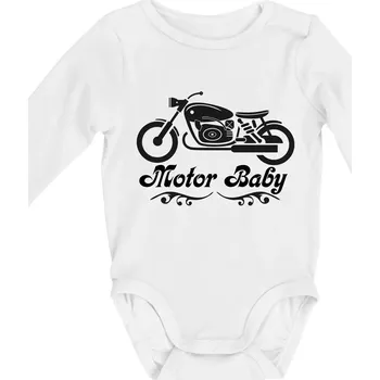 Kojenecký body Motor baby - Body kojenecké s dlouhým rukávem - Dlouhý r. do 3 měs ( Bílá )