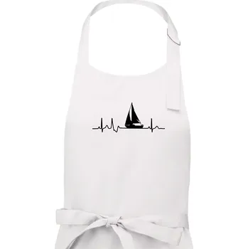 Kuchyňská zástěra EKG plachetnice - Pánská zástěra na vaření - Univerzální velikost ( Bílá )