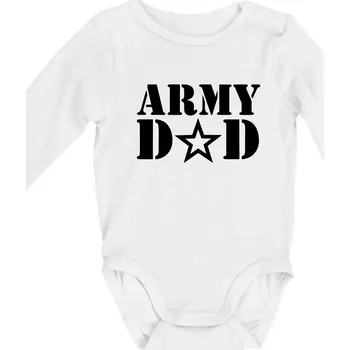 Army dad - Body kojenecké s dlouhým rukávem - Dlouhý r. do 3 měs ( Bílá )