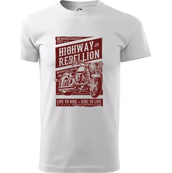 Pánské tričko Highway Rebellion - Triko extra velké (5-8XL) - 7XL ( Bílá )