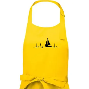 Kuchyňská zástěra EKG plachetnice - Dámská zástěra na vaření - Univerzální velikost ( Žlutá )