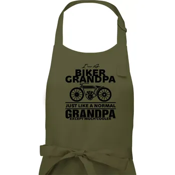 Kuchyňská zástěra Biker Grandpa - Pánská zástěra na vaření - Univerzální velikost ( Khaki )