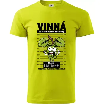 Pánské tričko Vinná réva odsouzena Chardonnay - Klasické pánské triko vyšší gramáže - XS ( Limetková )