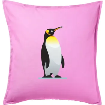 Polštář Tučňák se žlutou nákrčenkou - Polštář 50x50 - 50x50 - Pouze potah ( Růžová )