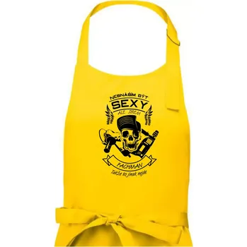 Kuchyňská zástěra Nesnáším být sexy - fachman - Pánská zástěra na vaření - Univerzální velikost ( Žlutá )