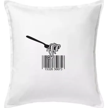 Polštář Čárový kód pasta - Polštář 50x50 - 50x50 - Včetně výplně ( Bílá )