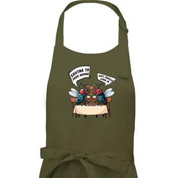 Kuchyňská zástěra Mouchy večeře - Pánská zástěra na vaření - Univerzální velikost ( Khaki )