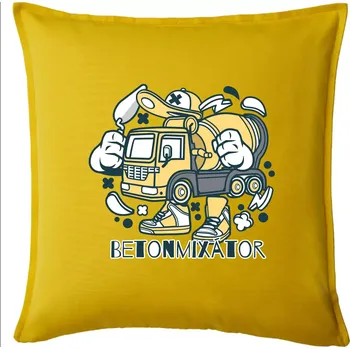Polštář Betonmixátor - Polštář 50x50 - 50x50 - Pouze potah ( Žlutá )