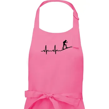 Kuchyňská zástěra EKG skialpinismus - Pánská zástěra na vaření - Univerzální velikost ( Růžová )