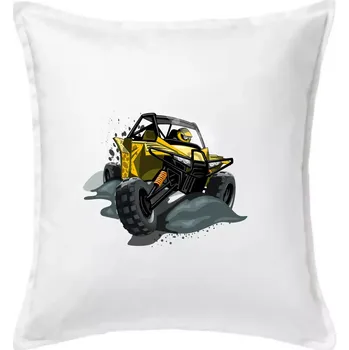 Polštář ATV bugina žlutá - Polštář 50x50 - 50x50 - Pouze potah ( Bílá )