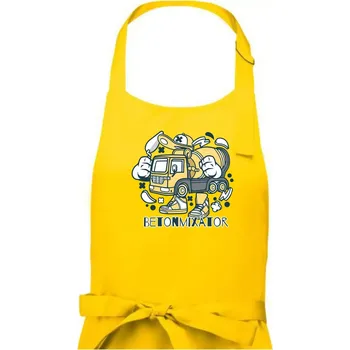Kuchyňská zástěra Betonmixátor - Dámská zástěra na vaření - Univerzální velikost ( Žlutá )