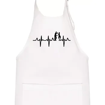 Kuchyňská zástěra EKG salsa tanečníci - Dětská zástěra na vaření - Univerzální velikost ( Bílá )