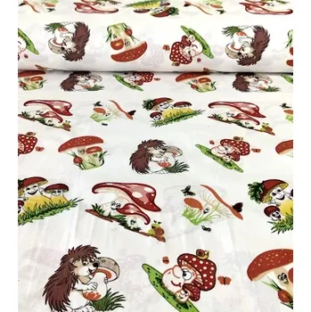 Bavlněná látka veselé muchomůrky plátno 140cm | RTex