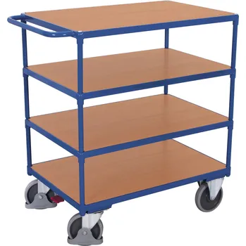 Vozík plošinový se čtyřmi policemi VARIOFIT VF 800700, nosnost 500 kg