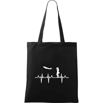 Nákupní taška EKG spotter - Taška bavlněná - 42 x 38 cm ( Černá )