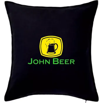 Polštář John Beer - Pivo - Polštář 50x50 - 50x50 - Pouze potah ( Černá )