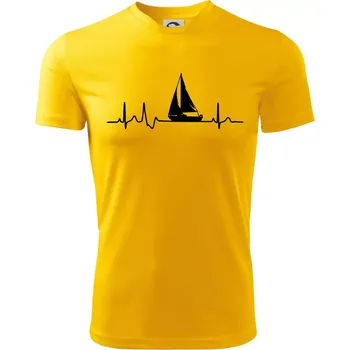 EKG plachetnice - Dětské triko sportovní (dresovina) - 146 cm/10 let ( Žlutá )