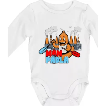 Mám pádla - Body kojenecké s dlouhým rukávem - Dlouhý r. 3-6 měs ( Bílá )