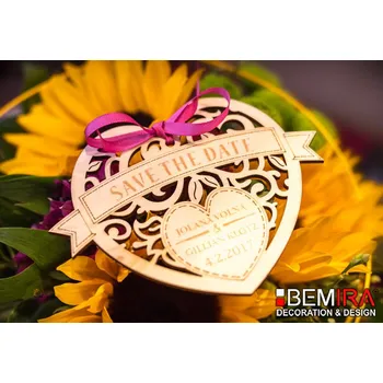 Svatební dekorace Svatební ozdoba - Safe the date (130mm)