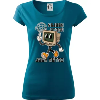 Dámské tričko Nejsem stará, jsem retro - Dámské triko Pure - XS ( Petrolejová )