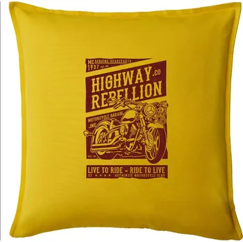 Polštář Highway Rebellion - Polštář 50x50 - 50x50 - Pouze potah ( Žlutá )