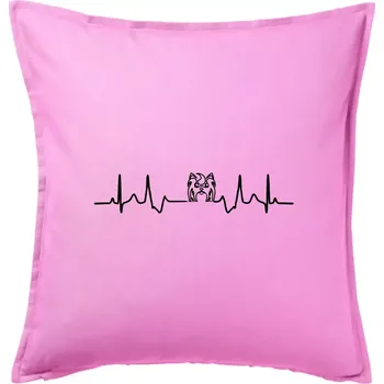 Polštář Shih-tzu ekg hlava - Polštář 50x50 - 50x50 - Pouze potah ( Růžová )