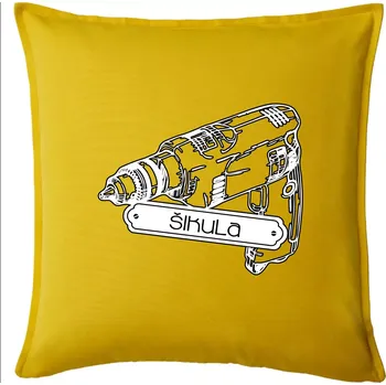 Polštář Šikula vrtačka - Polštář 50x50 - 50x50 - Pouze potah ( Žlutá )
