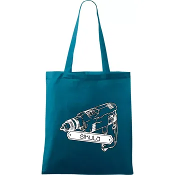 Šikula vrtačka - Taška bavlněná - 42 x 38 cm ( Petrolejová )