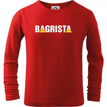 Chlapecké tričko Bagrista nápis - Triko dětské Long Sleeve - 158 cm/12 let ( Červená )