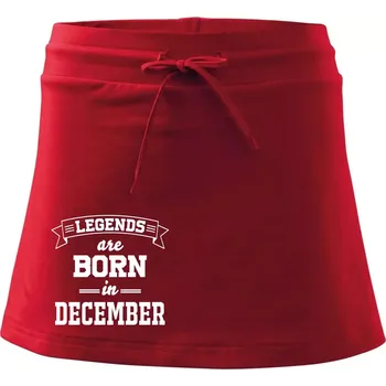 Dámská sukně Legends are born in December - Sportovní sukně - two in one - L ( Červená )