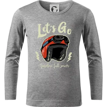 Chlapecké tričko Moto let's go - Triko dětské Long Sleeve - 158 cm/12 let ( Tmavě šedý melír )