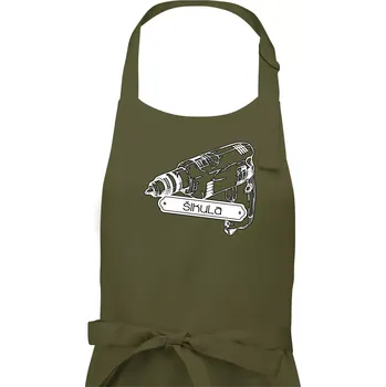 Kuchyňská zástěra Šikula vrtačka - Pánská zástěra na vaření - Univerzální velikost ( Khaki )