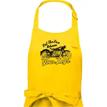 Kuchyňská zástěra Put The Fun Between Your Legs Moto - Pánská zástěra na vaření - Univerzální velikost ( Žlutá )