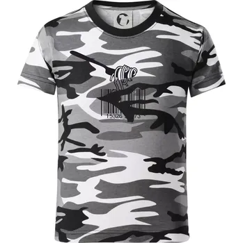 Chlapecké oblečení Čárový kód pasta - Dětské maskáčové triko - 104-110cm / 3-4 roky ( Šedý maskáč )