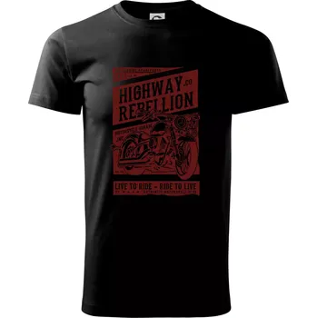 Pánské tričko Highway Rebellion - Triko extra velké (5-8XL) - 8XL ( Černá )