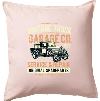 Polštář Vintage Truck - Polštář 50x50 - 50x50 - Pouze potah ( Světle růžová )