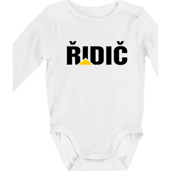 Kojenecký body Řidič nápis - Body kojenecké s dlouhým rukávem - Dlouhý r. do 3 měs ( Bílá )