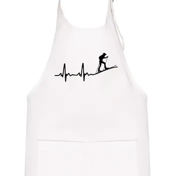 Kuchyňská zástěra EKG skialpinismus - Dětská zástěra na vaření - Univerzální velikost ( Bílá )