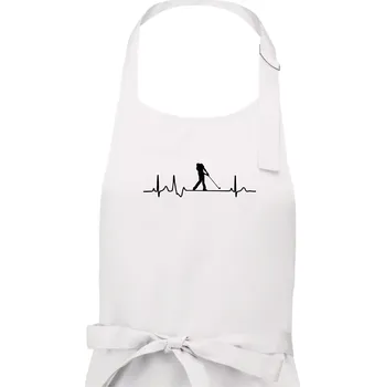 Kuchyňská zástěra EKG golf úder - Dámská zástěra na vaření - Univerzální velikost ( Bílá )