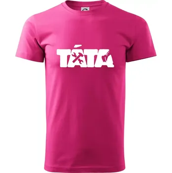 Táta nápis - bagrista - Klasické pánské triko vyšší gramáže - S ( Purpurová )