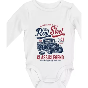 The Real Steel - Body kojenecké s dlouhým rukávem - Dlouhý r. do 3 měs ( Bílá )