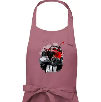 Kuchyňská zástěra ATV offroad buggy - Pánská zástěra na vaření - Univerzální velikost ( Starorůžová )
