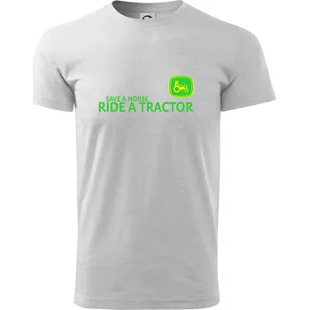 Save horse, ride tractor - Triko extra velké (5-8XL) - 8XL ( Světlešedý Melír )