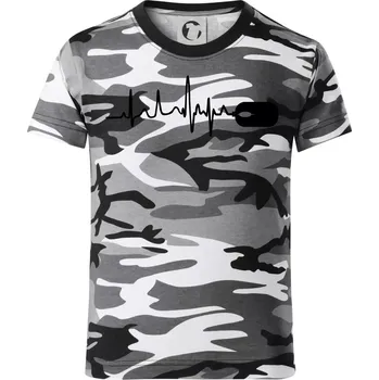 Chlapecké tričko EKG myš - Dětské maskáčové triko - 104-110cm / 3-4 roky ( Šedý maskáč )